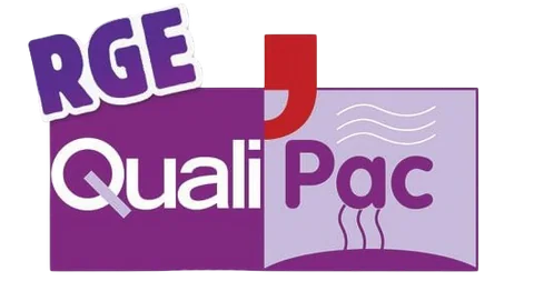 Logo officiel QualiPAC — Pompe à chaleur & CET · Alexis Dupuis Énergies, artisan RGE à Abbeville